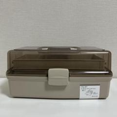 【新品】3COINS ツールボックス3段 ベージュ 可動仕切付　半透明　スリコのサムネイル