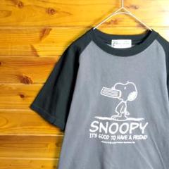 PEANUTS　ピーナッツ　半袖Tシャツ　スヌーピー　SNOOPY　ラグラン袖