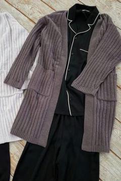 新品　スリーピースリーピー　ユニセックスモールリブガウン(チャコールグレー)Fのサムネイル