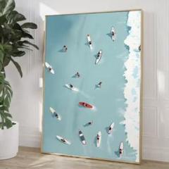 インテリアポスター ファブリック サーフィン 夏 海 キャンバスアート 浜辺