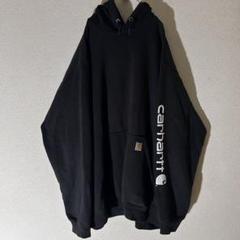 Y328【3XL】カーハート スウェットパーカー ルーズフィット 黒 裏起毛