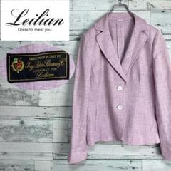 レリアン アニオナ　リネンシルク混 テーラードジャケット 13+ 夏 高級生地 七分袖ジャケット【Leilian WHITE LABEL】|レリアン | レリアン