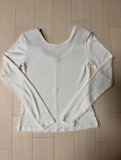 yori 肩パッド付きカットソー　ネイビー　38美品 STRIPE COTTON DOUBLED LEFT FRONT BLOUSE(XS Light Blue