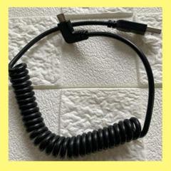 オーディオファン USBケーブル タイプC カールタイプ両端子L字 USB2.0