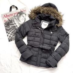 値段が激安 Abercrombie & Fitch ベルト付きダウンジャケット グレー S ジャケット・アウター
