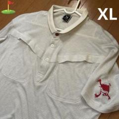 オークリーポロシャツ XL ホワイト/ストライプ