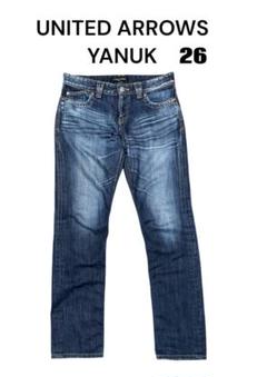 専用　Yanuk ストレートデニム ECR サイズ26 新品 期間限定20%off]【YANUK】ハイウエスト裾フリンジストレート