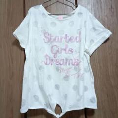 【美品】mezzo piano ドット Tシャツ 160cm 半袖 トップス 白