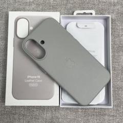 「新品未使用」iPhone 16 レザーケース ライトグレー MagSafe