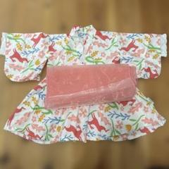 Augelute 子供用浴衣　花柄　浴衣ドレス　90cm