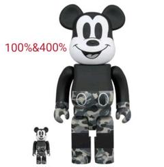 BE@RBRICK BAPE(R) MICKEY MOUSE MONOTONE