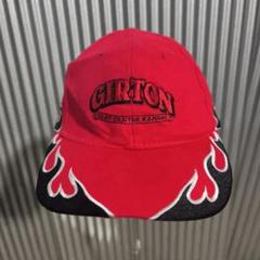 USA輸入古着 キャップ 帽子 GIRTON KANSAS ファイヤーパターン