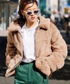 UGG@mos ステンカラー フェイクファーコート - メルカリ