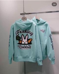 #FR2 月桃　ウサギデザイン ミントパーカー FR2 月桃 花札 Fxxking Rabbits ミントグリーン パーカー M