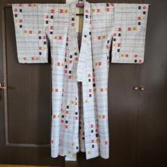 SALE!! 激レア未着用　ロング丈　縞銘仙　アンティーク着物 アンティーク着物 ④ 銘仙