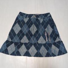 150★シャーリーテンプル★ナイフ＆フォーク刺繍！アーガイル柄スカート★