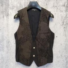 【希少】Ann Demeulemeester 変形 ウール レザー ベスト 36 希少】Ann Demeulemeester 変形 ウール レザー ベスト 36