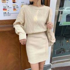 ケーブルニットワンピース レディース 秋服 大人可愛い カジュアル3