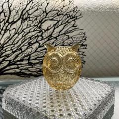 骨董　レトロガラス　希少　梟プレス　OWL フクロウ　小物入れ　ポット 骨董 レトロガラス 希少 梟プレス OWL フクロウ 小物入れ ポット