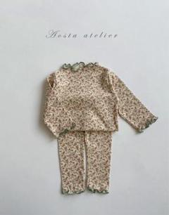 Aosta 花柄フリル付きベビーパジャマ Sサイズ