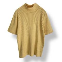 Talbots タルボット　ハイネック半袖ニットプルオーバー　黄色　綿100%