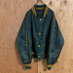 カナダ USA古着 90s ナイロン スタジャン ブルゾン パッカーズカラー 緑