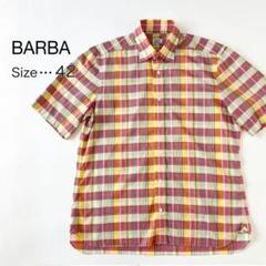 【極美品クリーニング済】BARBA DANDYLIFE ブルーシャンブレー38 極美品クリーニング済】BARBA DANDYLIFE ブルーシャンブレー38