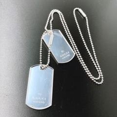 洗浄済 グッチ GUCCI 925 ドッグタグ ネックレス シルバー Y583