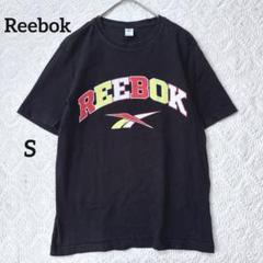 リーボック　半袖Tシャツ　ブラック　ロゴプリント　S 古着