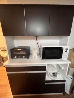 食器棚　カップボード　おしゃれ　ホワイト　木目調