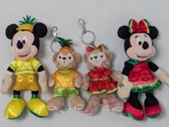 【タグ付き】ダッフィー&ミッキー　シェリーメイ&ミニー　ぬいぐるみバッチ ミッキーたちに仮装☆ダッフィーのハロウィーン2015ぬいぐるみ
