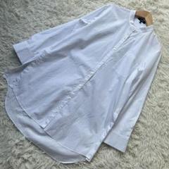 美品✨Theory バンドカラーシャツ　ブラウス　チュニック　コットン　白　長袖 美品✨Theory バンドカラーシャツ ブラウス チュニック コットン