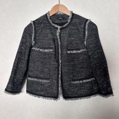 Theory セオリー　ノーカラー風　ジップアップジャケット　ツイード　S Theory セオリー ノーカラー風 ジップアップジャケット ツイード S