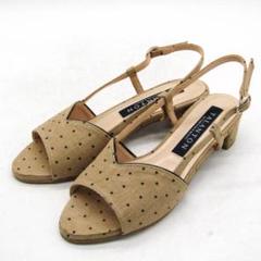 【美品 】 TALANTON ベージュ ドット柄 サンダル 22㎝ タラントン