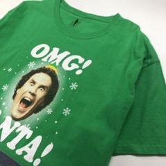 サンタ クリスマス コメディアン 半袖Tシャツ グリーン メンズL