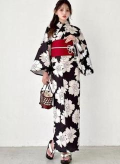 ◇ノー皺加工最高級カルキュロ◇古都薫る江戸黒花浴衣◇しわに
