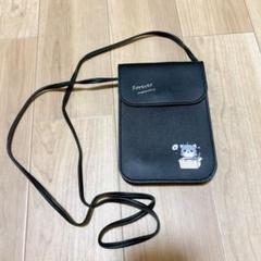❤️スマホショルダー ネコ ワンポイント 貴重品入れ ブラック ミニショルダー