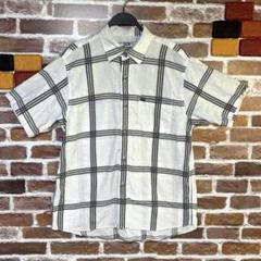 90s 00s　PIKO　チェックシャツ 半袖 　ホワイト/グレー　Ｍ