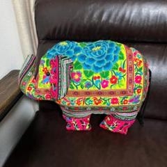 ゾウ クッション エスニック アジアン カラフル 花柄 タイバンコク インテリア