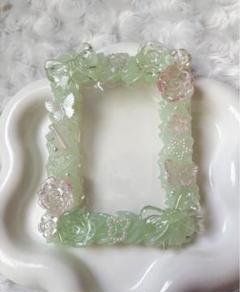 ホイップデコ　トレカケース　B8 緑　ピンク　硬質ケース　リボン　グリーン