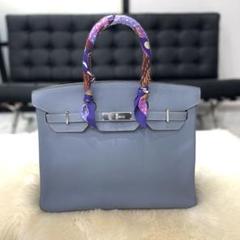 超美品 HERMES エルメス バーキン35 エプソン ブルーラン