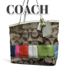 COACH　コーチ　トート　ハンドバッグ　シグネチャー　マルチカラー　10859