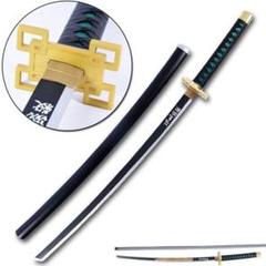 鬼滅の刃 時透無一郎 日輪刀 鑑賞用 武具 古兵器 黒石目鞘 本牛革柄巻 鬼滅の刃 時透無一郎 日輪刀 鑑賞用 武具 古兵器 黒石目鞘 本