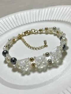 ハンドメイド　ビーズブレスレット