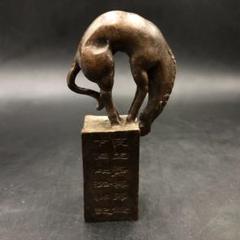秀山 作　銅像　【うさぎの親子】　インテリア ウサギの彫刻セット　オブジェ　在銘 秀山 作 銅像 【うさぎの親子】 インテリア ウサギの彫刻セット
