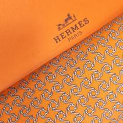 美品　HERMES　エルメス　ネクタイ　605838 IA　ORANGE