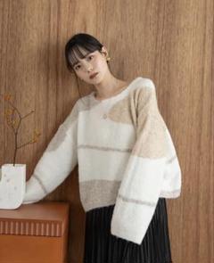 ヒナリ hinari マーブルニットプルオーバー ネイビー 新品未使用品 - メルカリ