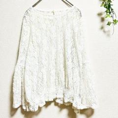 GU ジーユー【L】花柄レース シースルーブラウス 女っぽ デート 重ね着