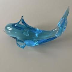 ガラス琉璃製 クジラのオブジェ 青と緑のグラデーション 約15cm ガラス琉璃製 クジラのオブジェ 青と緑のグラデーション 約15cm