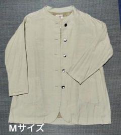 artipur 　マオカラー 麻混ジャケット　裏地綿100%　ベージュ